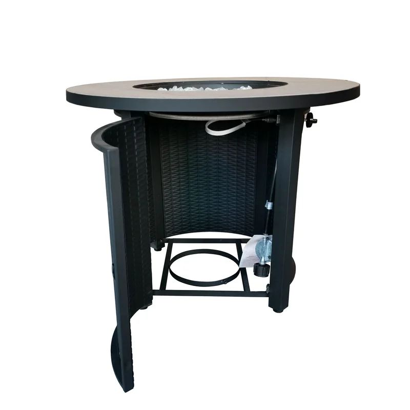 Abdullah 25.6'' H Steel Propane Outdoor Fire Pit with Lid | Wayfair North America