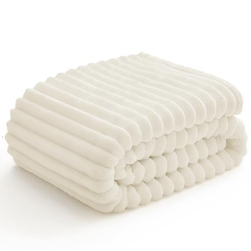 BEDELITE Fleece Throw Blanket for Couch - 300GSM Soft & Warm Fluffy Beige Blanket, Decorative and... | Amazon (US)