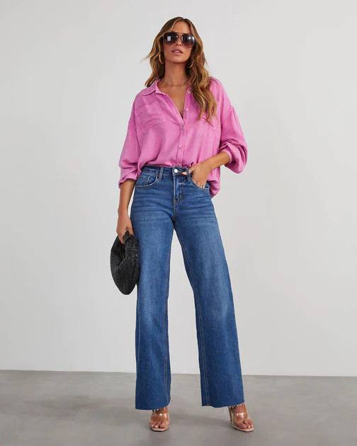Ashmead Button Down Top - Hot Pink | VICI
