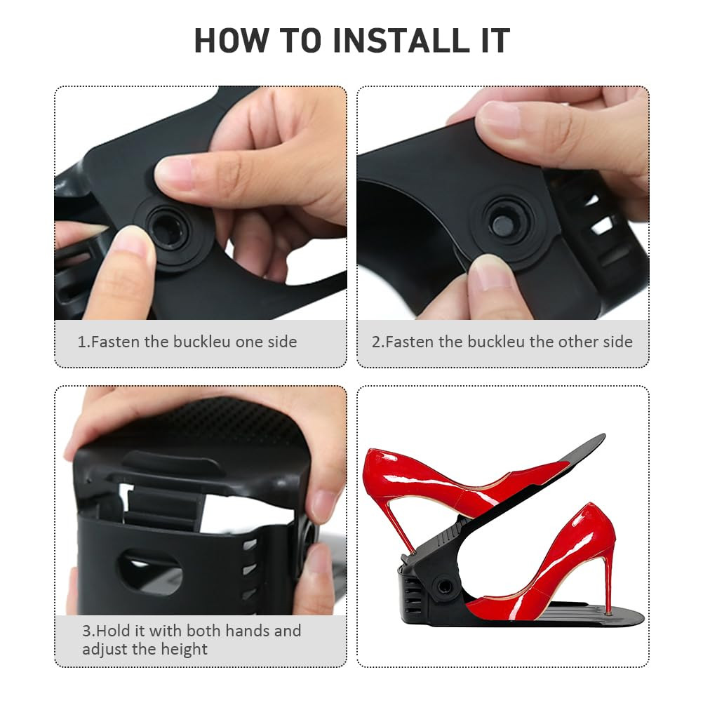 Shoe Slots Organizer 20 Pack - Shoe Stackers, Space Savers 50%, 4 Levels Adjustable, Double Layer... | Amazon (US)