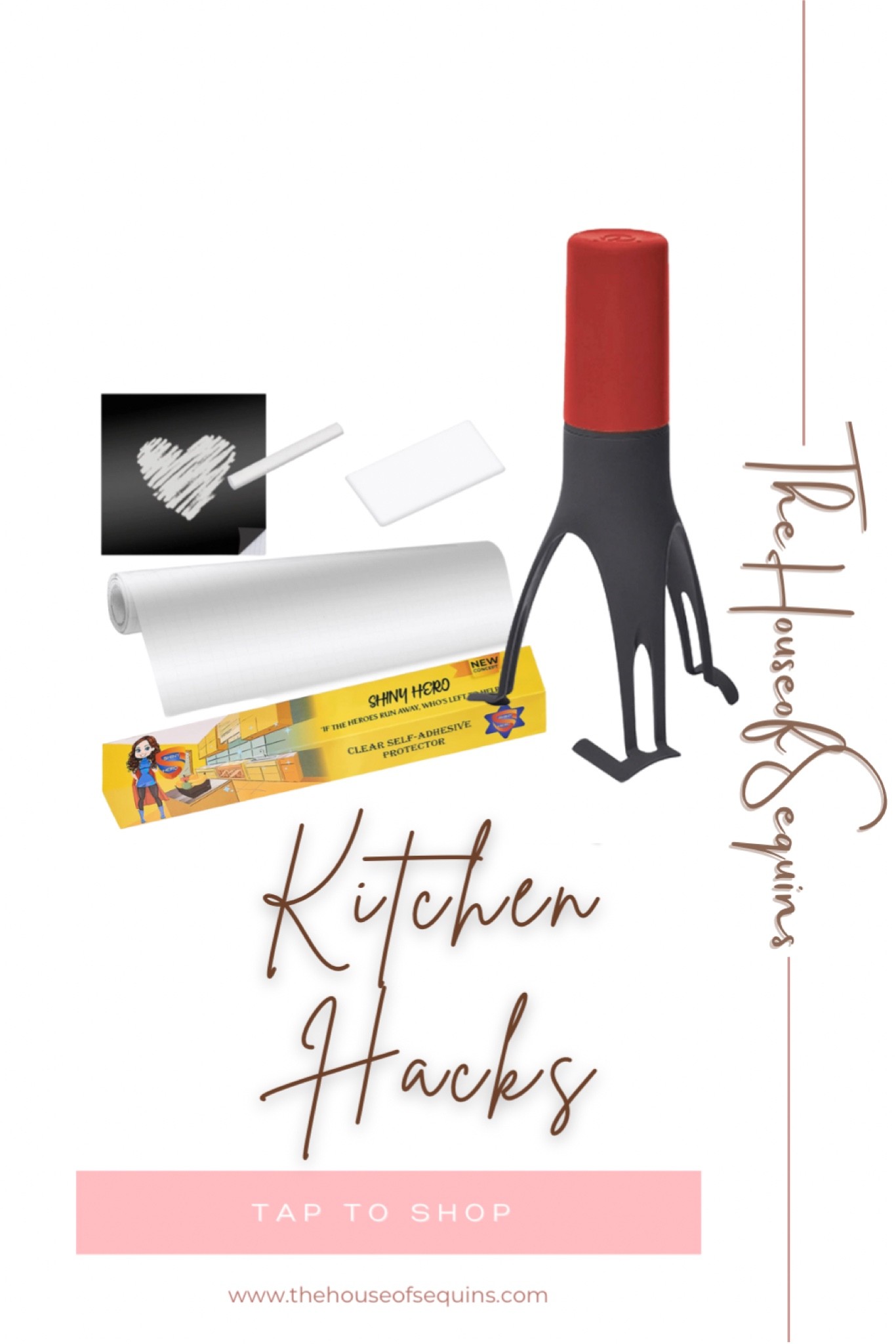 Kitchen hacks. Automatic stirring gadget. Clear adhesive vinyl for backsplash. Amazon finds, Walmart finds. #thehouseofsequins #houseofsequins #reels #tiktok #lifehacks #lifehack #kitchen #kitchenfinds #stockingstuffers #cooking #giftideas