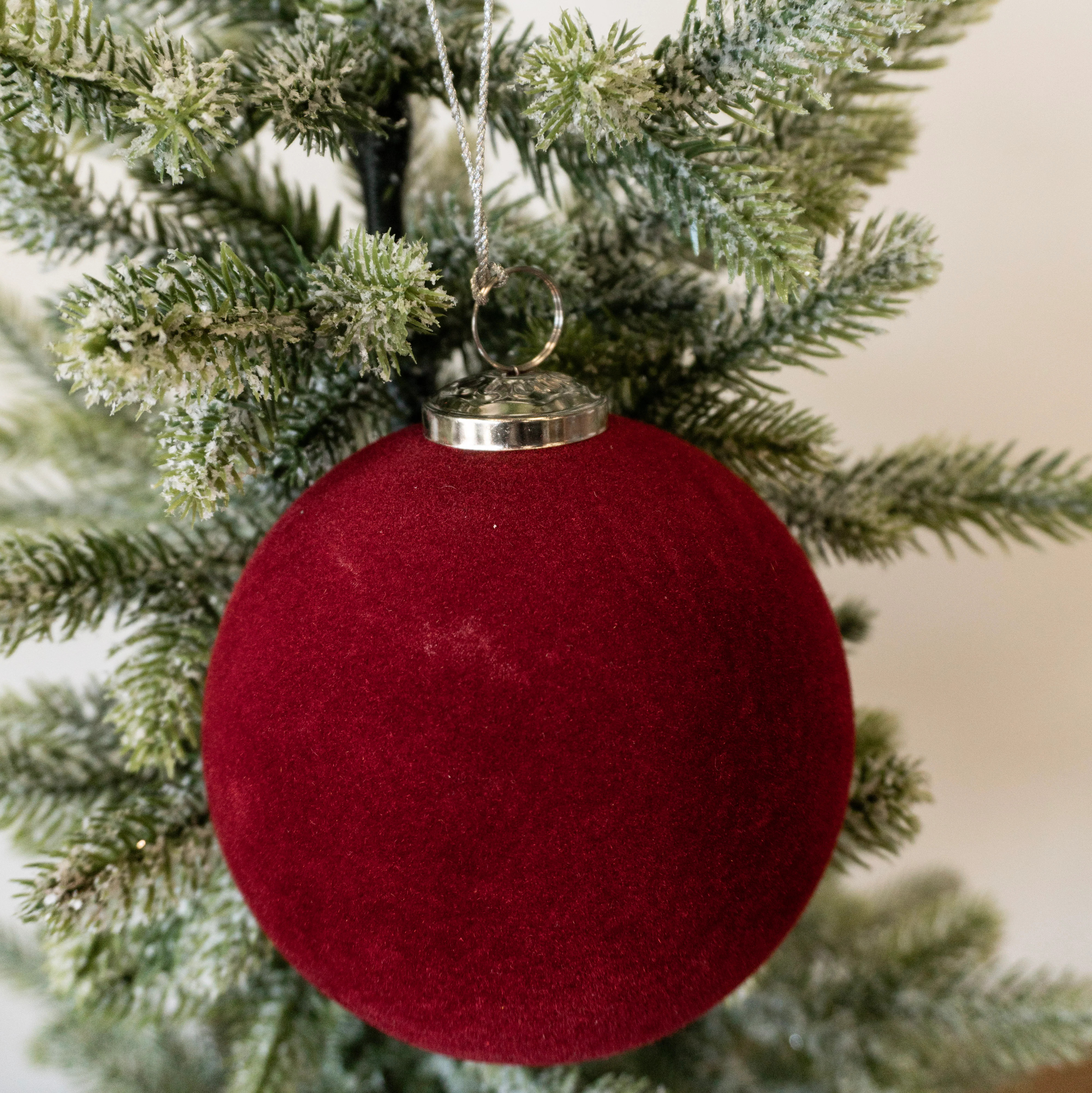 5" Berry Flocked Ball Ornament | Eco Chic Home