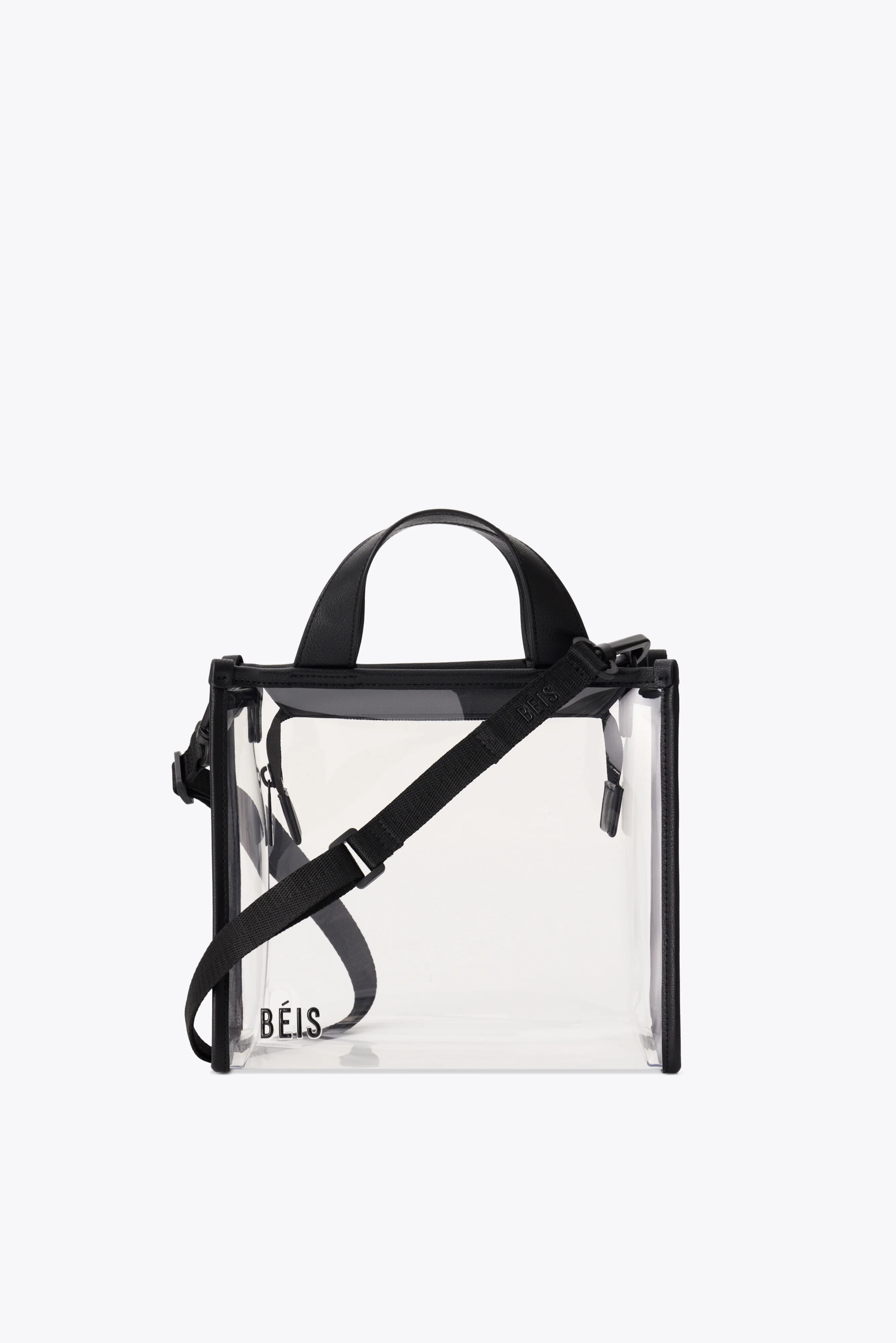 BÉIS 'The Stadium Crossbody'' in Clear with Black Trim - Small Clear Stadium Bags & Clear Purse ... | BEIS