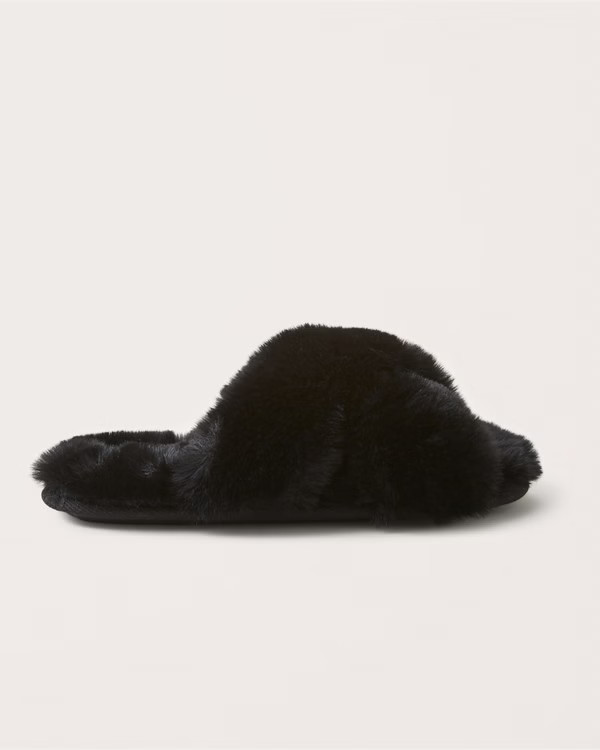 Fluffy Criss-Cross Slippers | Abercrombie & Fitch (US)