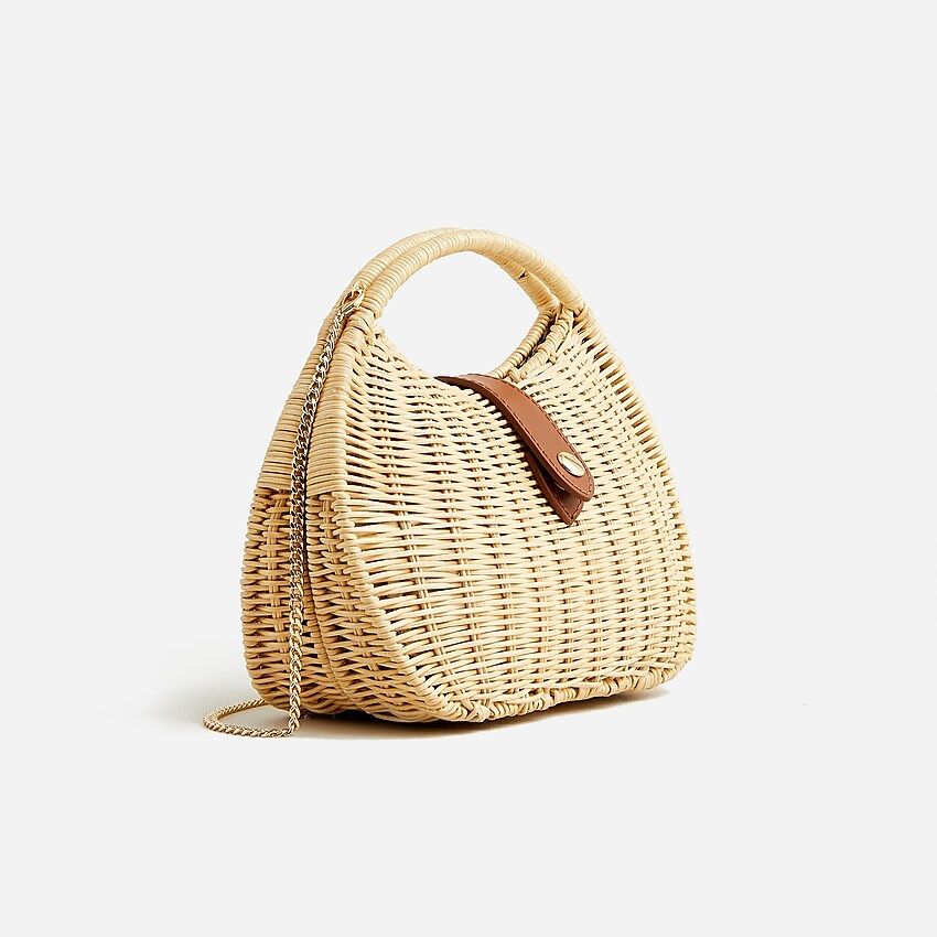 Semi-circle rattan clutch | J.Crew US