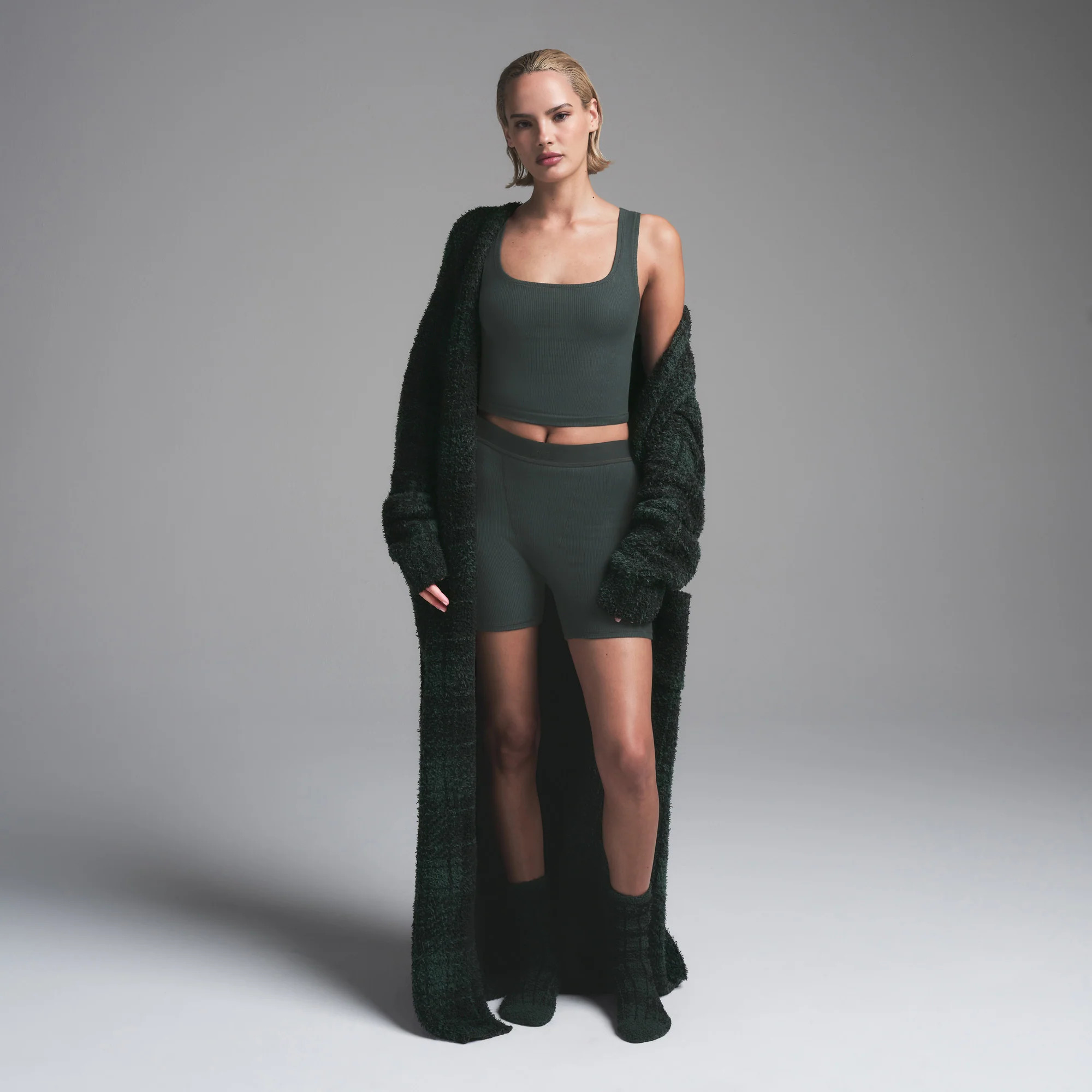 SKIMS Knit Unisex Robe | Green | Small/Medium | Cozy | SKIMS (US)