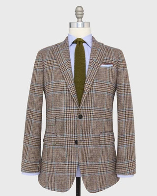 Sid Mashburn & Ann Mashburn Virgil No. 3 Jacket in Bone/Brown/Lavender Glen Plaid Tweed - Virgil No. 3 Jacket in Bone/Brown/Lavender Glen Plaid Tweed | Shop.com