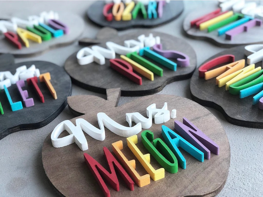 Teacher gifts + teacher name wood sign + custom teacher gift + apple teaching decor + | Etsy (US)