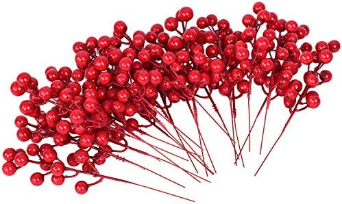 Lvydec 30pcs Artificial Red Berry Picks - Christmas Holly Berry Branches Red Berry Stems for Holi... | Amazon (US)