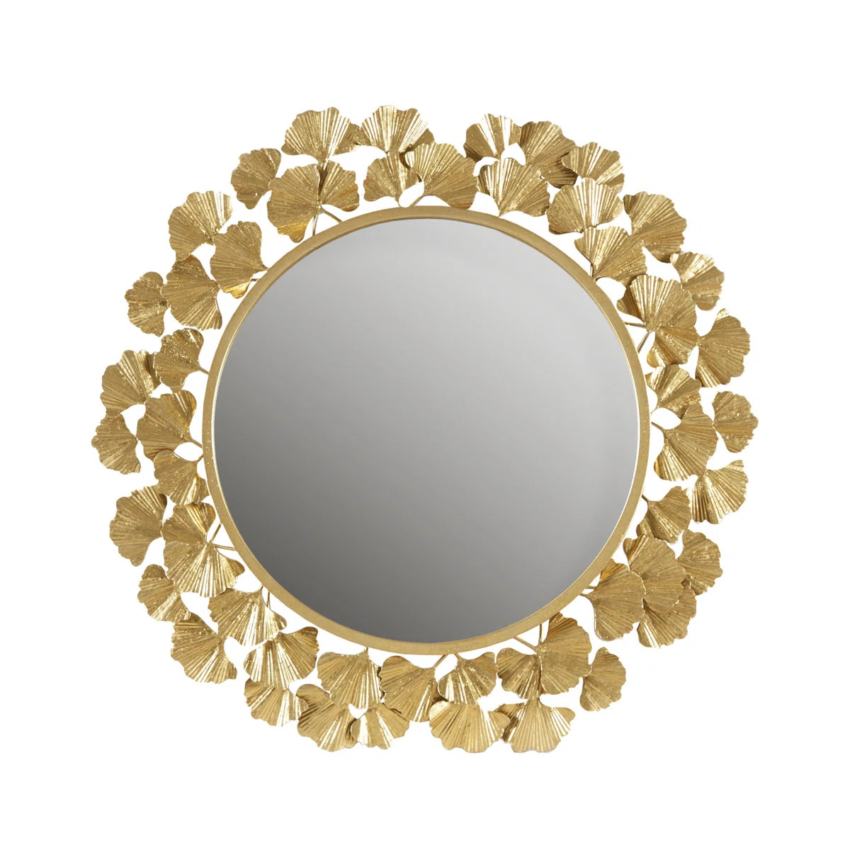 Martha Stewart Eden Gingko Leaf Round Wall Mirror 30.5" | Wayfair North America