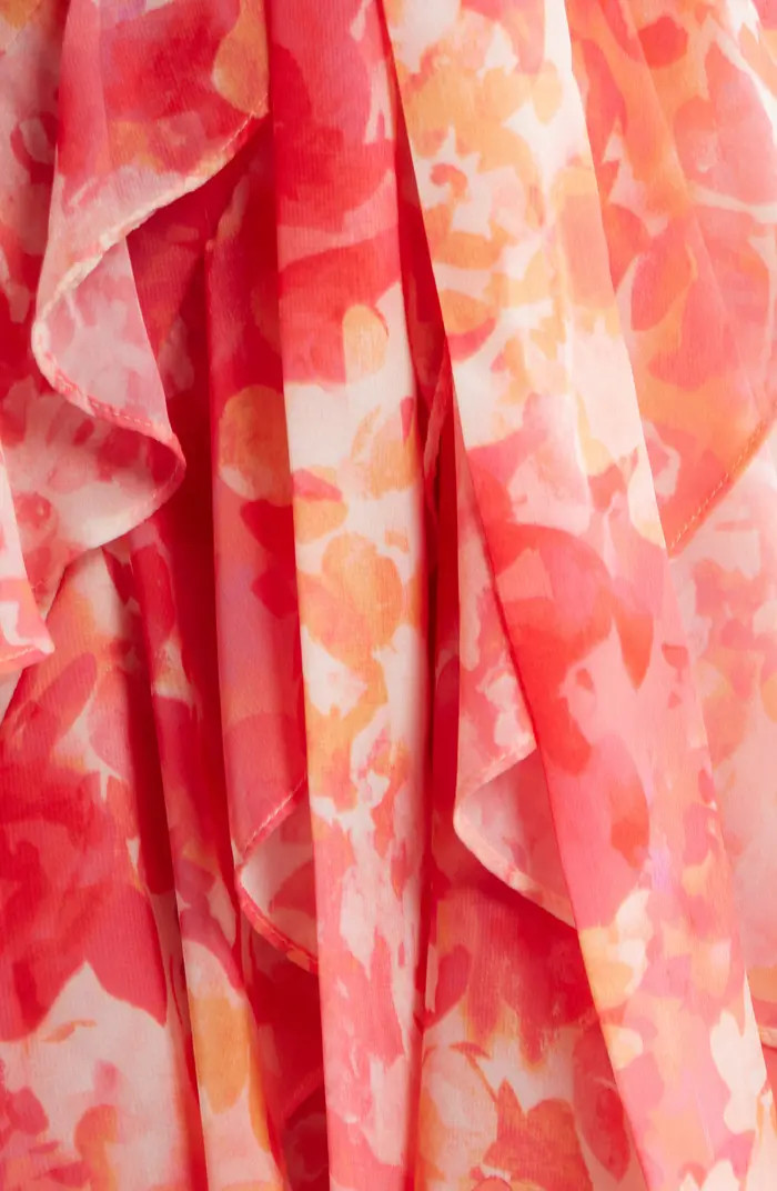 Floral Asymmetric Ruffle Maxi Dress | Nordstrom