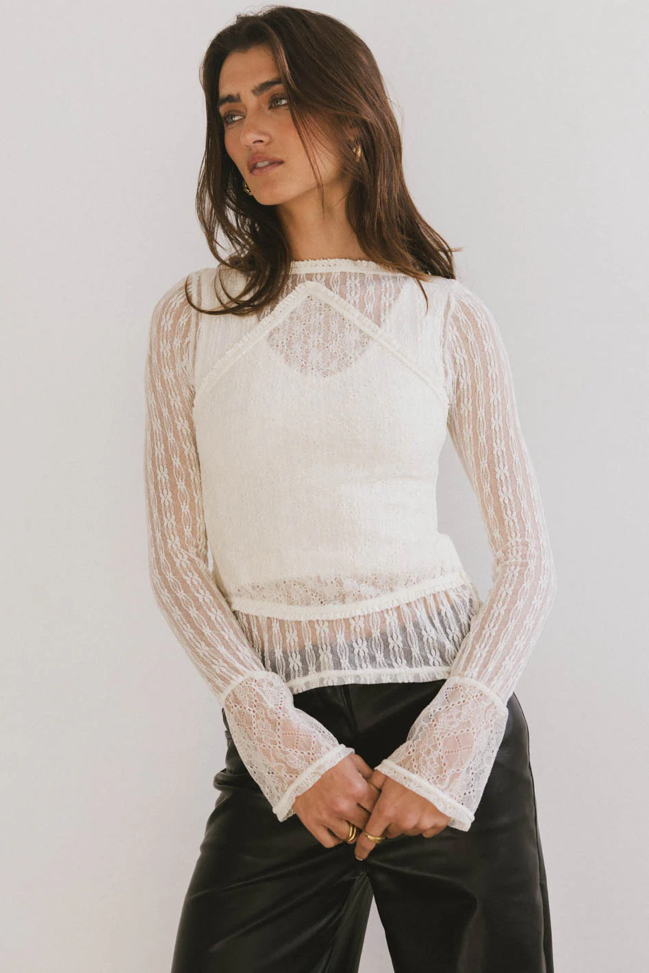 Linnea Lace Top in Ivory | Böhme US