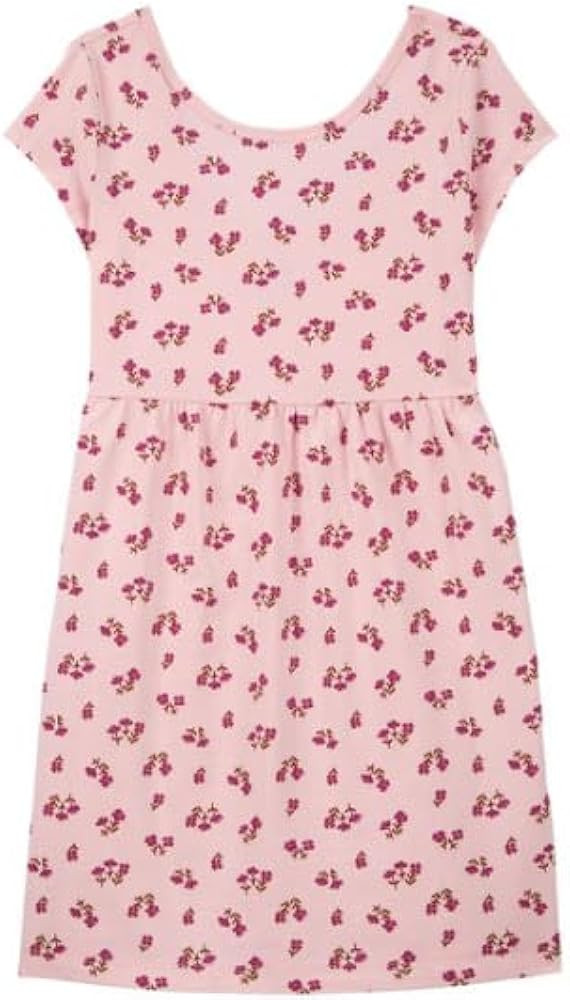 Carter's Girls Floral Jersey Dress, Pink, 6-6X | Amazon (US)