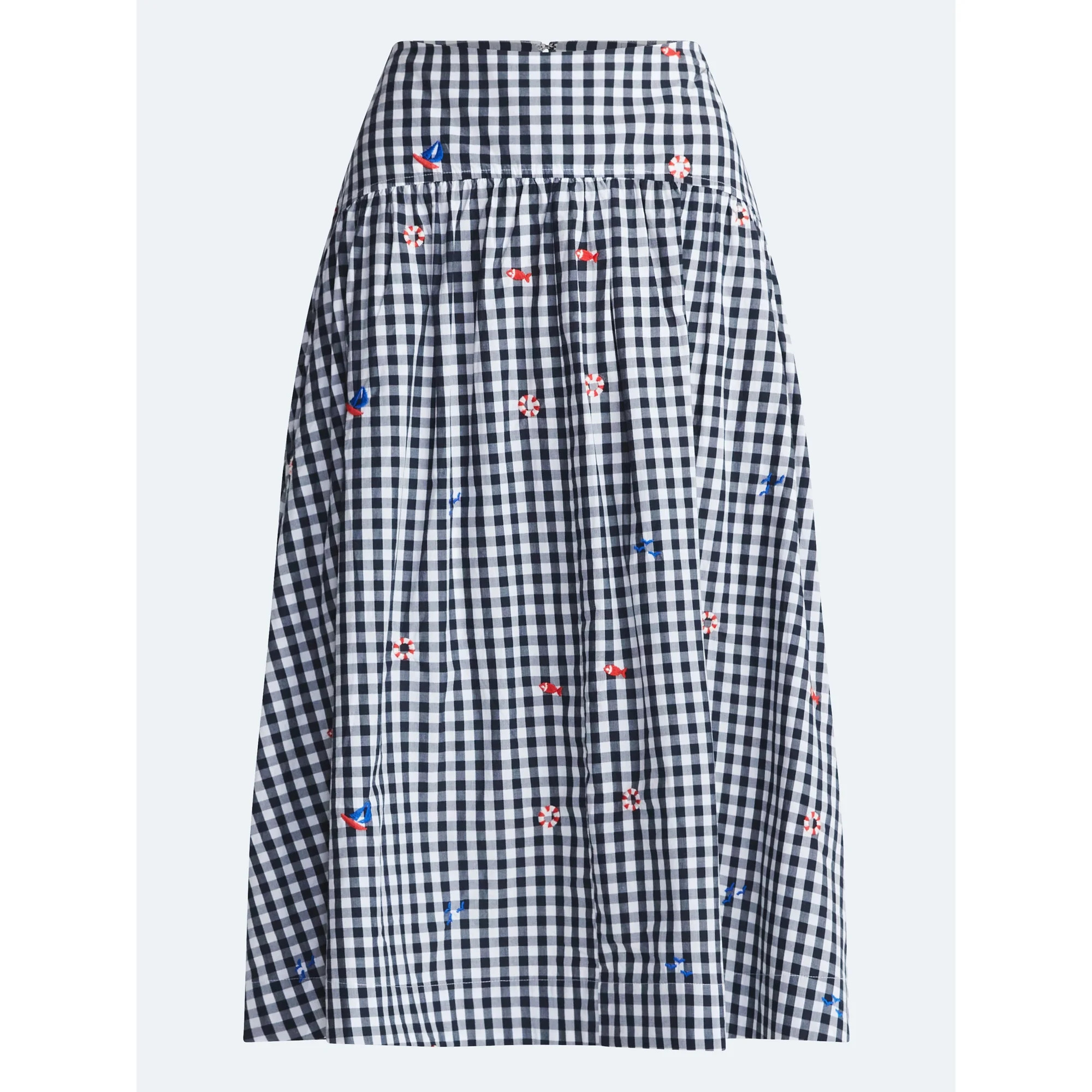 Free Assembly Women's and Women's Plus Embroidered Cotton Midi Skirt, Sizes 0-26W | Walmart (US)