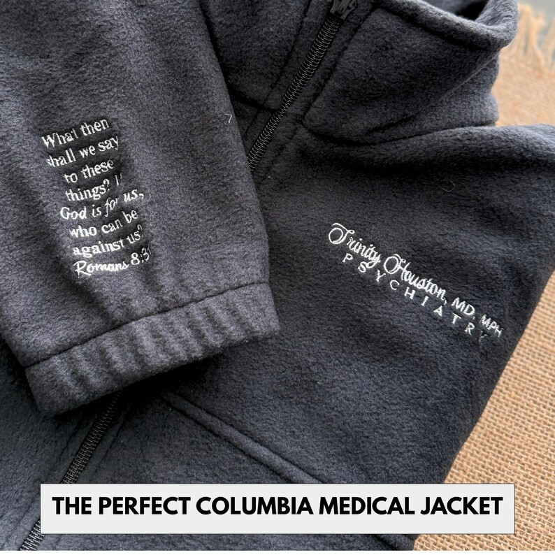 Personalized Medical Jacket Embroidered Bible Verse Columbia Jacket for Nurse Jacket Customized N... | Etsy (US)