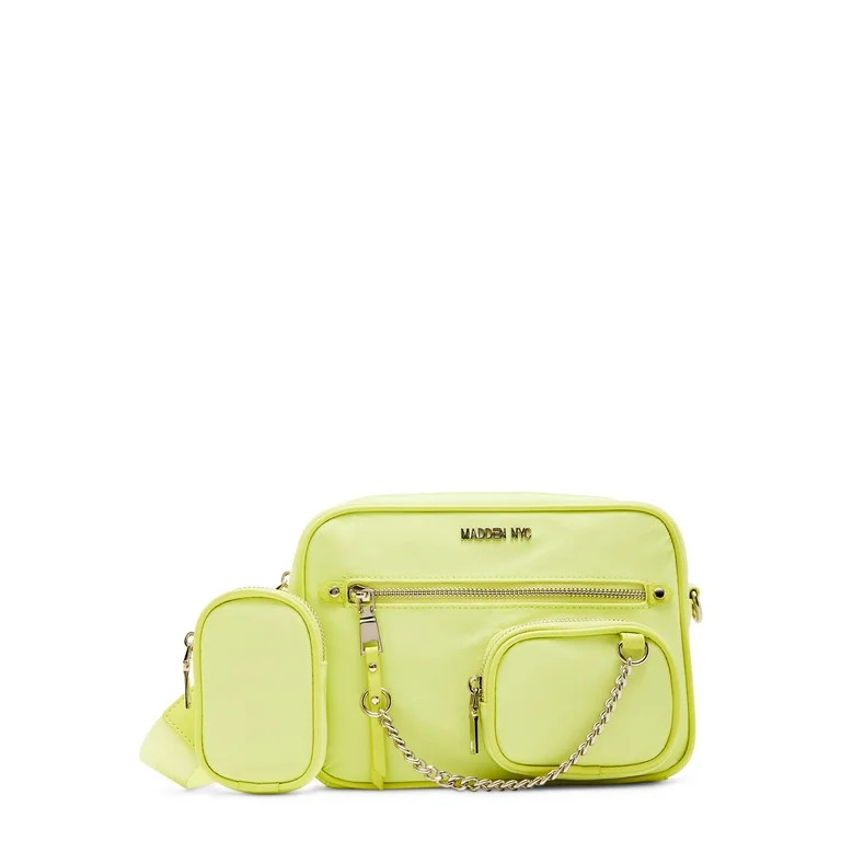 Madden NYC Women's Camera Crossbody Bag with Pouch, Lime | Walmart (US)