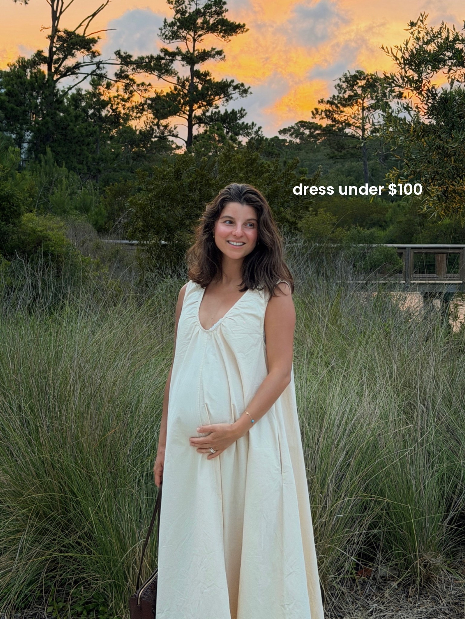 [6/30/26] this dress is so comfortable and under $100 from @Petal & Pup | wearing size medium in color oatmeal, also comes in other prints/colors!

#LTKBump #LTKPetite #LTKSeasonal