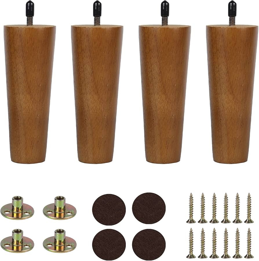 MEETWARM 6 inch Wood Sofa Legs Round Tapered Replacement Furniture Leg, Mid-Century Modern Couch ... | Amazon (US)