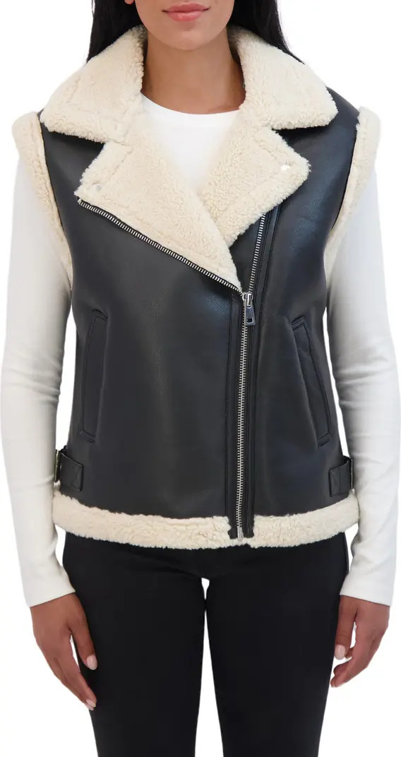 Faux Shearling Moto Zip Vest | Nordstromrack, Thanksgiving Vest Outfit, Pumpkin Patch, Halloween  | Nordstrom Rack