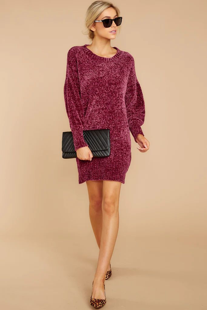 Such A Simple Ordeal Berry Chenille Sweater | Red Dress 