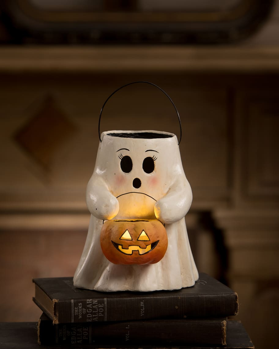 Bethany Lowe Sweet Boo with Pumpkin Bucket Halloween Accent | Neiman Marcus