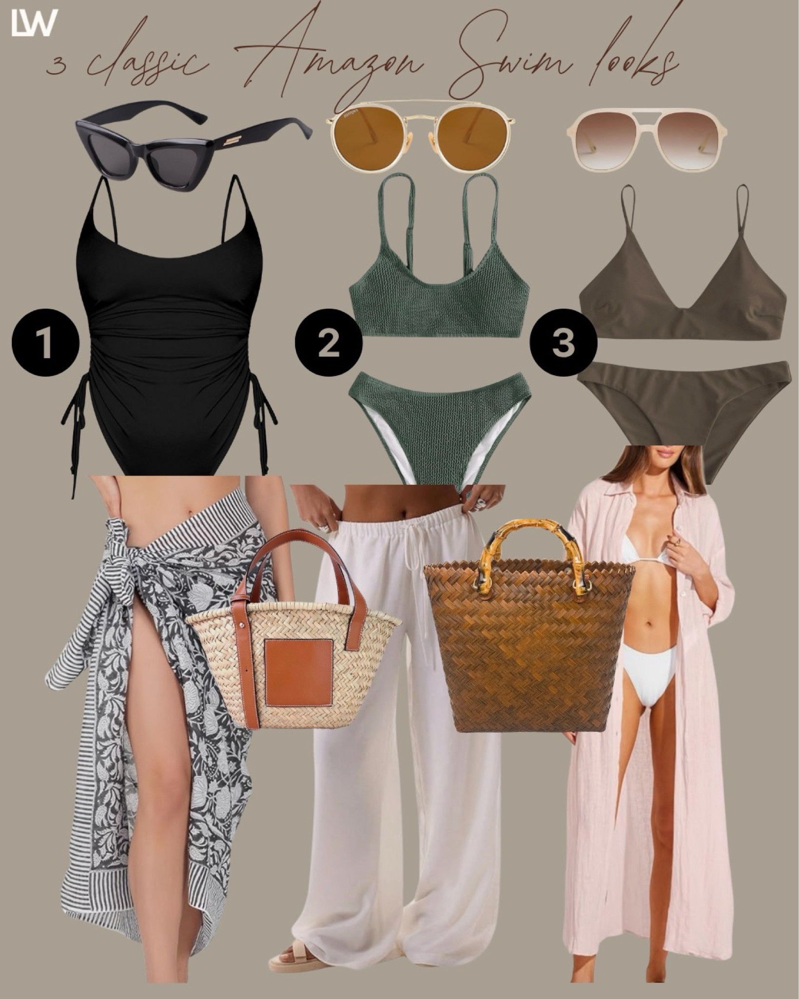 Three styled @amazon swim looks!! ☀️✨