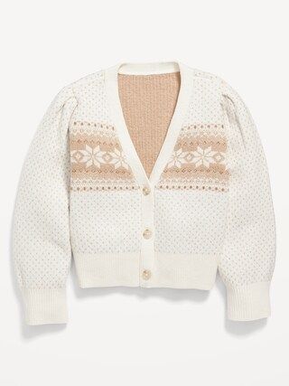 Button-Front Fair Isle Cardigan Sweater for Girls | Old Navy (US)