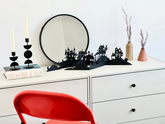 Halloween Tealight Halloween Table Top Decoration Cemetery - Etsy | Etsy (US)