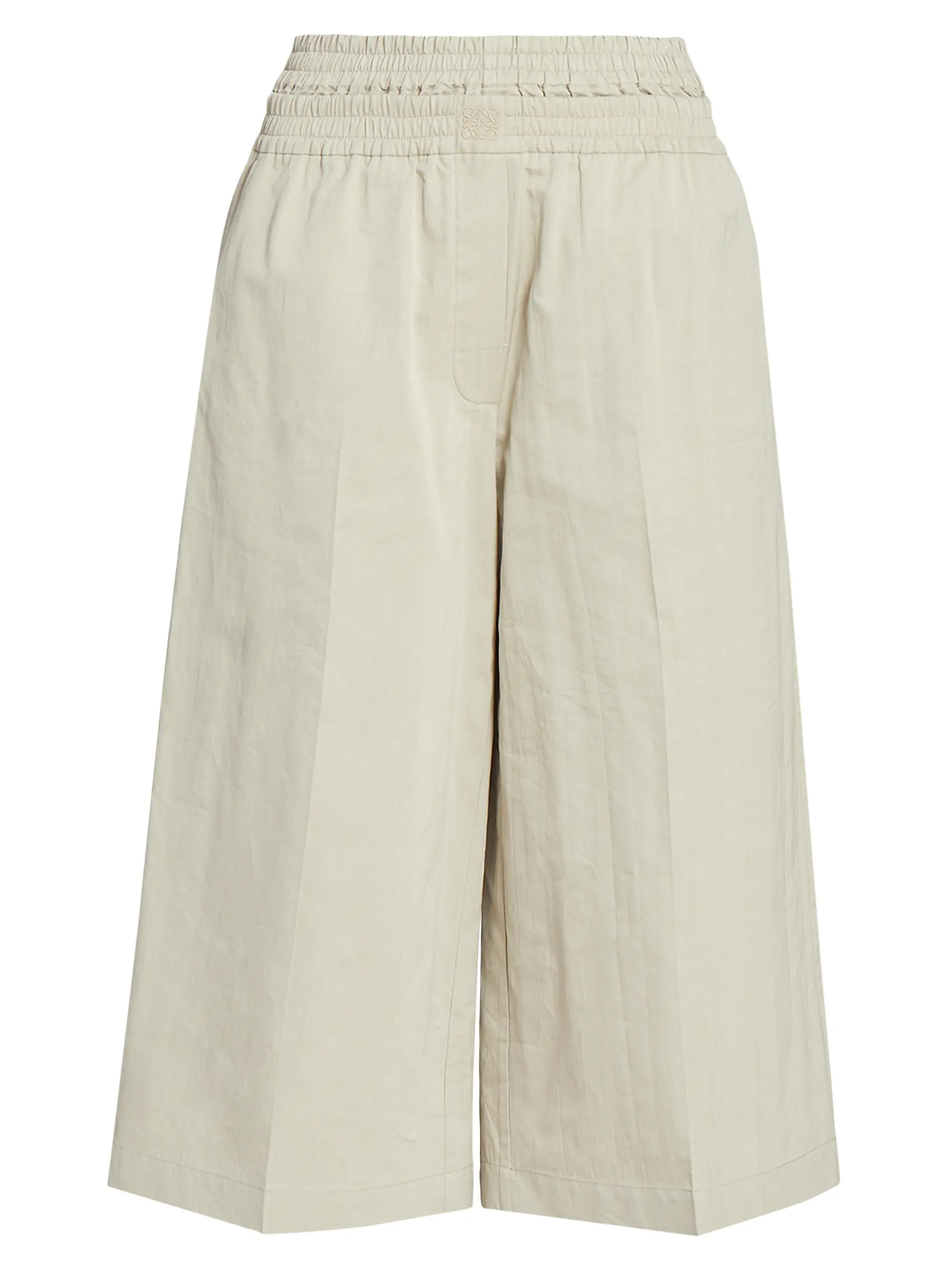 Elasticized Cotton-Blend Crop Trousers | Saks Fifth Avenue