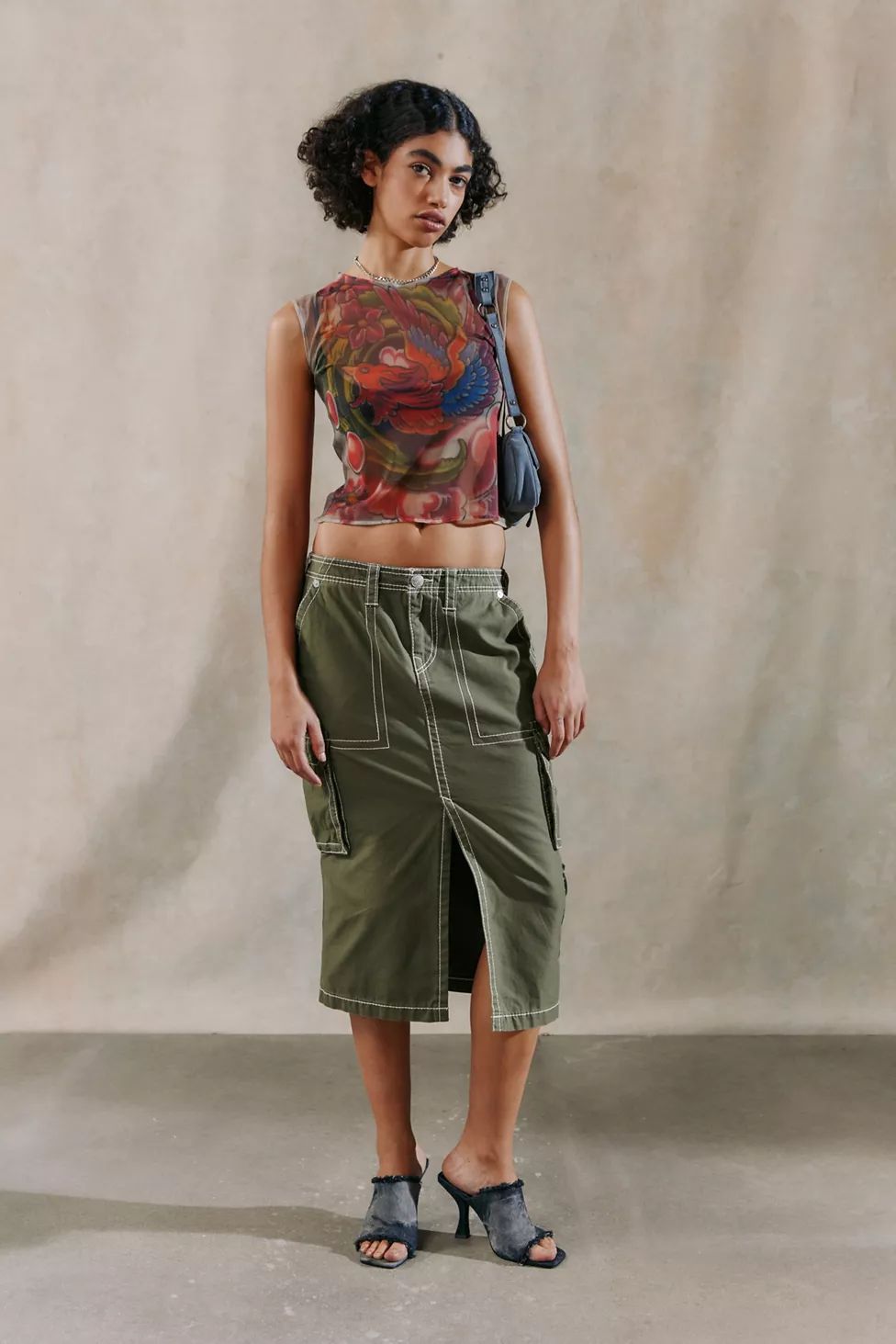 True Religion UO Exclusive Cargo Midi Skirt | Urban Outfitters (US and RoW)