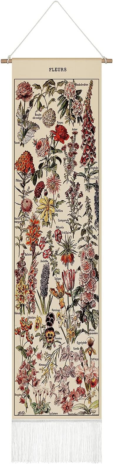 Tegeme Vintage Tapestry 52 x 13 Inch, Long Tapestry Vertical Wall Hanging Reference Illustrative ... | Amazon (US)