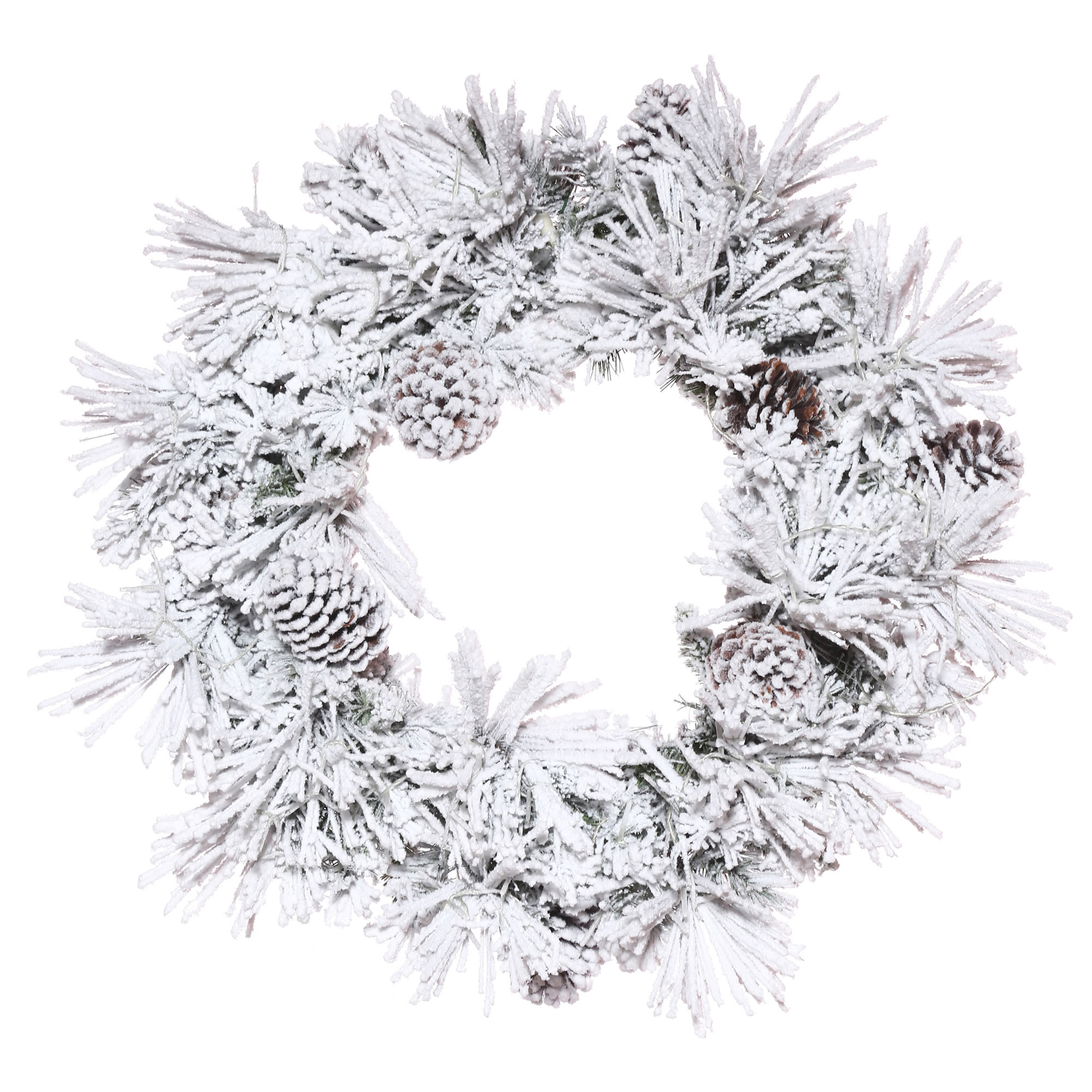 Vickerman Flocked Atka Pine PVC Wreath, 30" (White) - Walmart.com | Walmart (US)