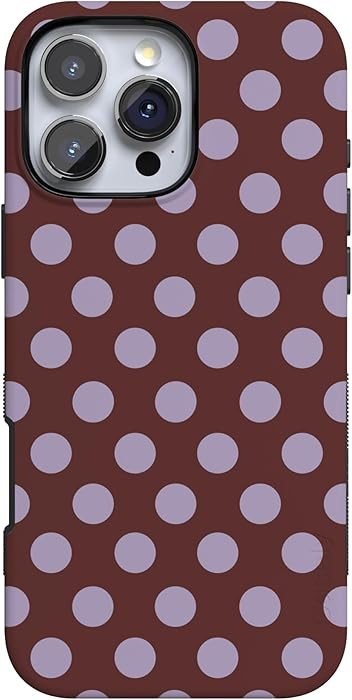 Casely iPhone 16 Pro Case | Spotted in SoHo | Burgundy Polka Dot | Bold Protective Design | Compa... | Amazon (US)