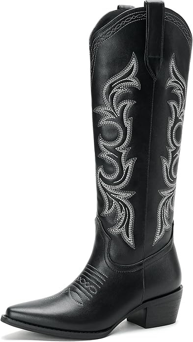 Cozivwaiy Cowboy Boots for Women Embroidered Knee High Boots 1.96 Inch Heels Western Cowgirl Boot... | Amazon (US)