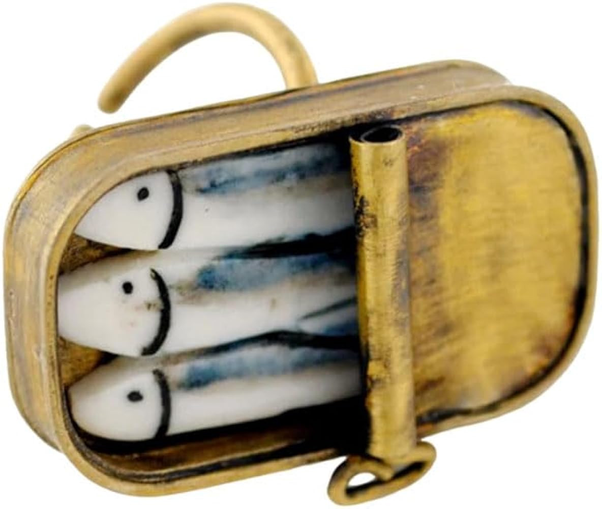 Canned Sardines Adjustable Ring, Porcelain Sardines, Fun Ring, Tin of Sardines, Tin of Sardines R... | Amazon (US)