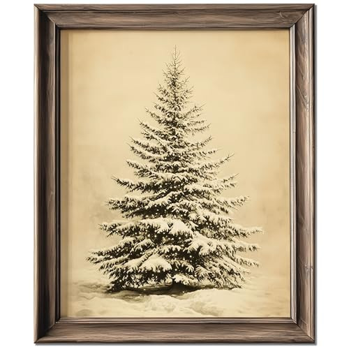Vintage Christmas Tree Wall Decor, Christmas Decoration, Forest Wall Art Decor, Rustic Winter Holidays Wall Art, Print Unframed (11x14in, Vintage Christmas Tree) | Amazon (US)