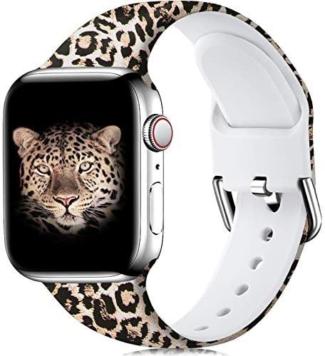 Wepro Floral Bands Compatible with Apple Watch 40mm 38mm Women, Fadeless Pattern Printed Soft Sil... | Amazon (US)