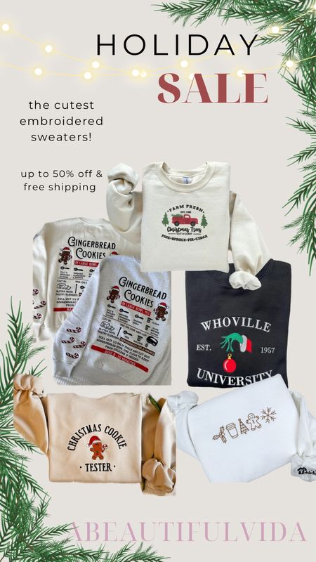 holiday embroidered sweaters! Up to 50% off & free shipping, on selected items 🙌

embroidery , ugly sweater, grinch, gingerbread cookie recipe, whoville, teacher outfit, gift guide, Christmas Eve, sale, Mrs Claus, elf, 

#LTKHoliday #LTKHolidaySale #LTKGiftGuide