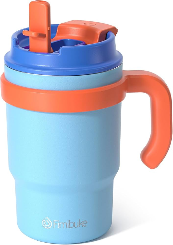 Fimibuke Kids Insulated Tumbler with Handle & Straw - 16oz Leak Proof Toddler Tumbler with Sip/Swig 2-in-1 Lid, BPA FREE 18/8 Stainless Steel Kids Water Bottle Drinking Cups Travel Mugs for Boys Girls | Amazon (US)