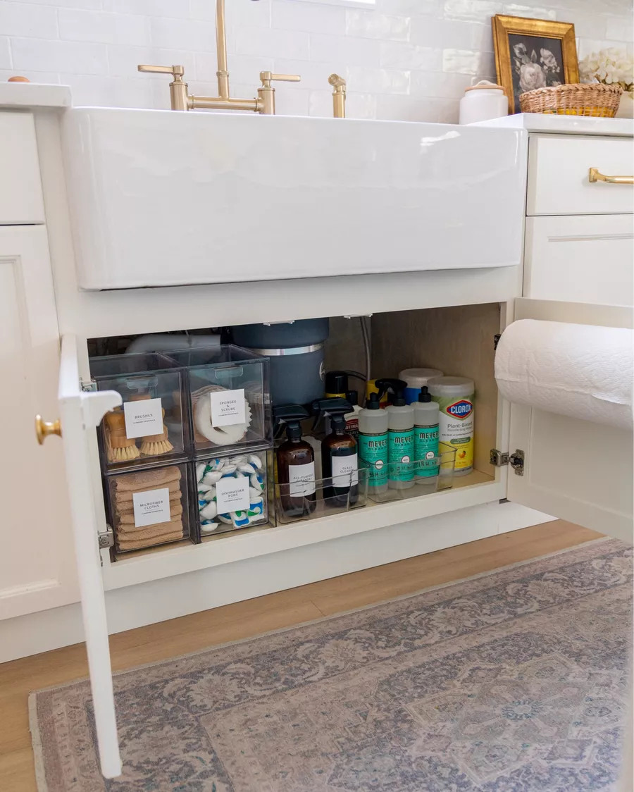 Turning the chaos under the sink into something I actually want to open. Acrylic storage boxes and trays keep it all sorted, and the gold paper towel holder adds a pretty detail. 

home organization, acrylic organizers, kitchen storage, organizing hacks, affordable home finds, storage bins, tidy home, Amazon finds 

 #LTKHome