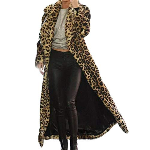 Women's Faux Fur Long Jackets Winter Warm Leopard Coats OverSized Open Front Cardigan Loose Long Sleeve Outerwear | Amazon (US)