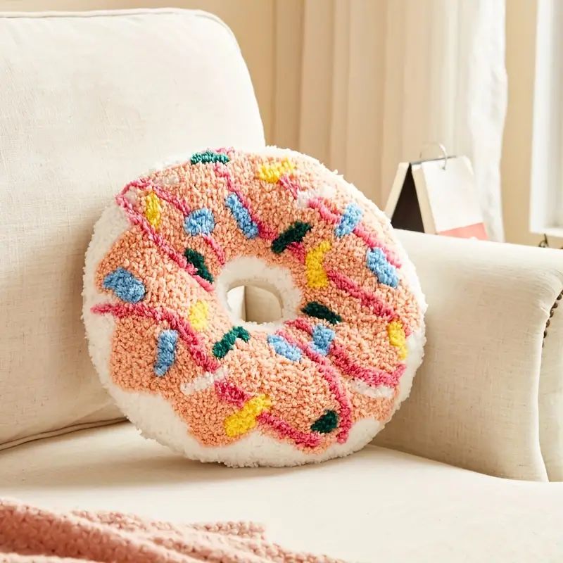 Donut Filled Tufted Embroidered Throw Pillow Sofa Decorative - Temu | Temu Affiliate Program