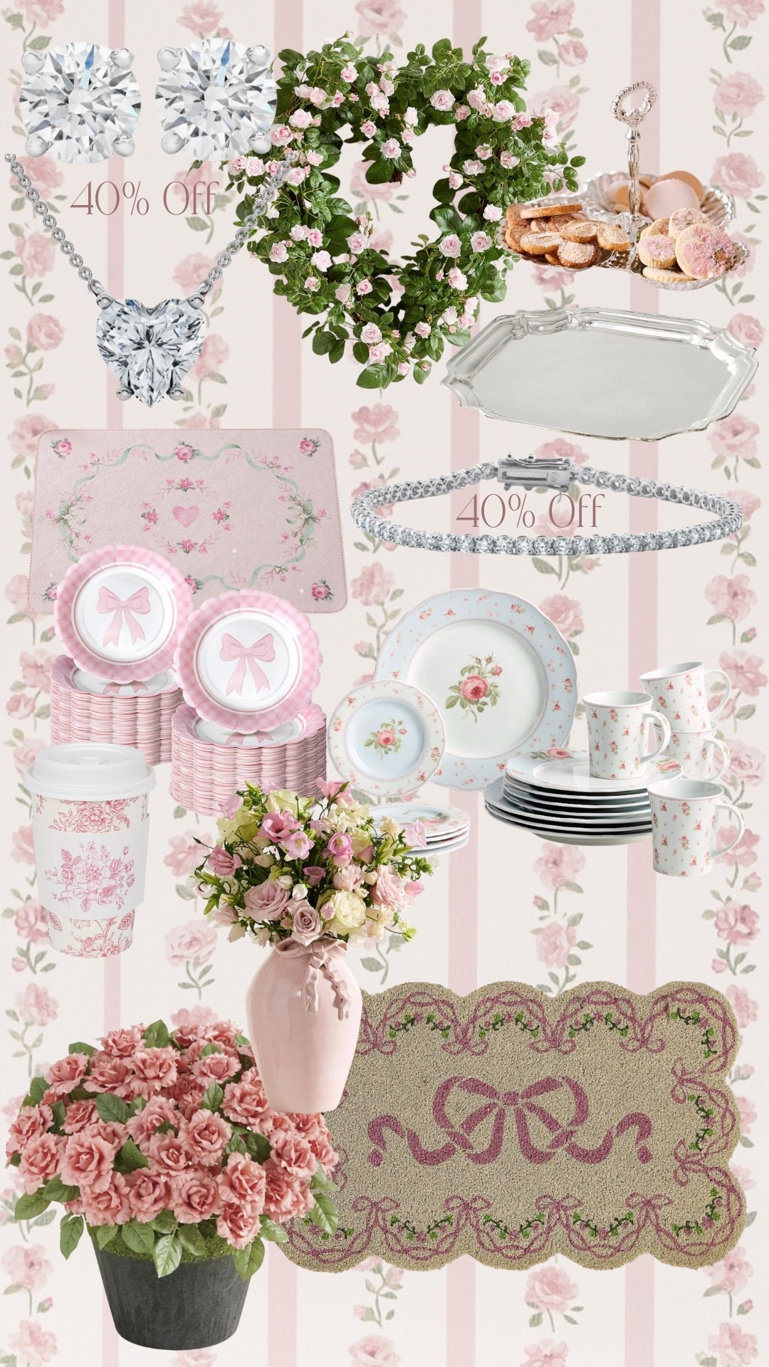 Valentine home decor and outdoor accents 💕 I need a little something in between the festive Christmas decor and our Spring decor! Some of these gorgeous lab diamonds are 40% off if you’re looking for a little sparkle 