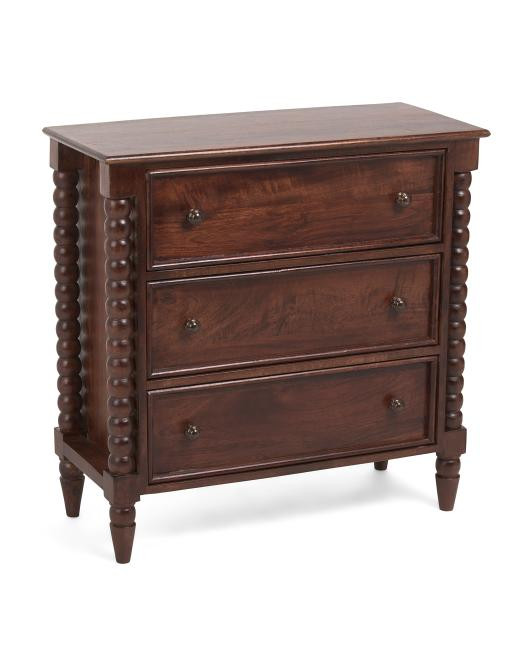 31.5x31.5x14 Solid Wood Spindle Chest Of Drawers | TJ Maxx