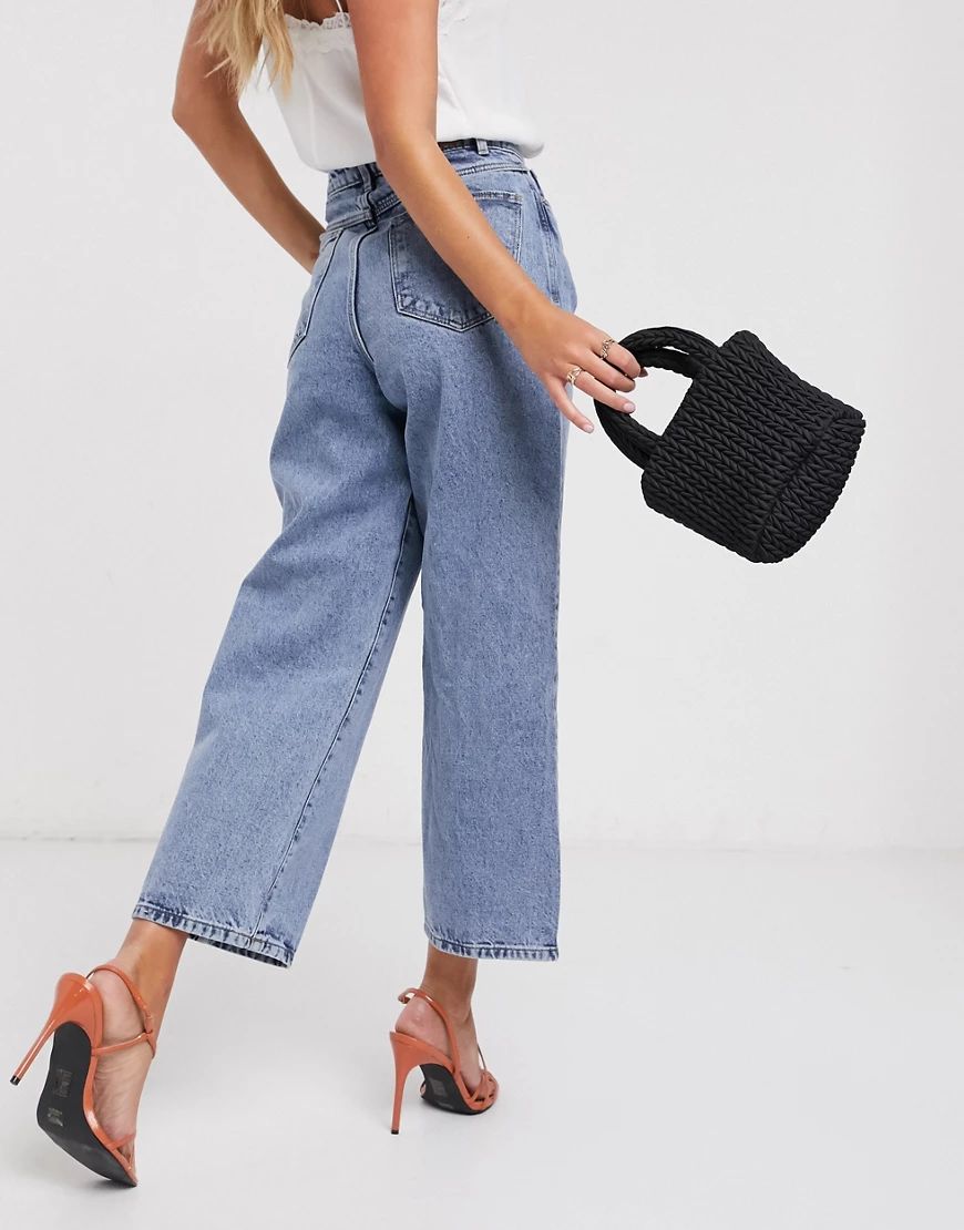 Vero Moda wide leg jeans in blue acid wash | ASOS (Global)