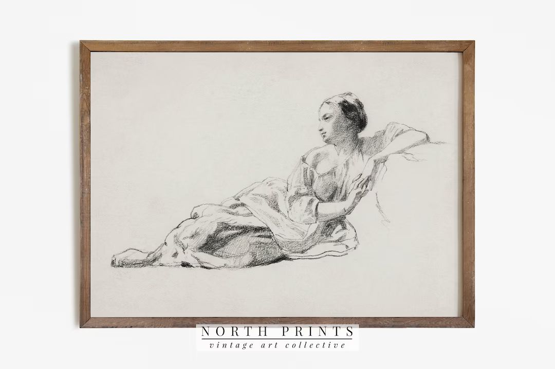 Antique Portrait Sketch | Woman Drawing Vintage Study PRINTABLE #512 | Etsy (US)