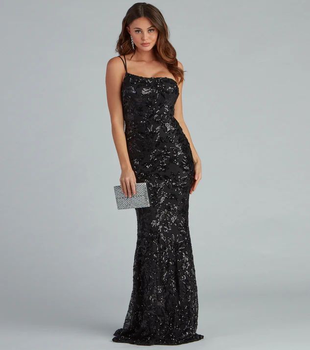 Meredith One-Shoulder Sequin Formal Dress | Windsor Stores