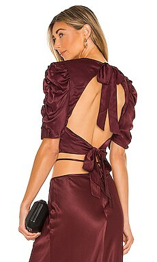 Bardot Amelie Backless Top in Burgundy from Revolve.com | Revolve Clothing (Global)