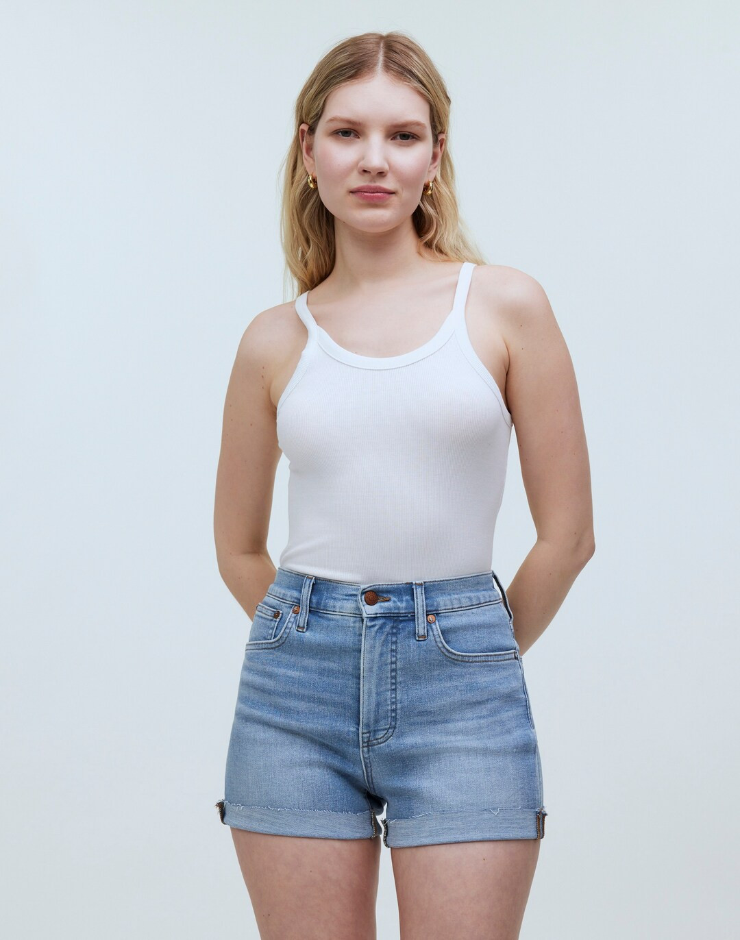 High-Rise Denim Shorts in Beech Wash | Madewell