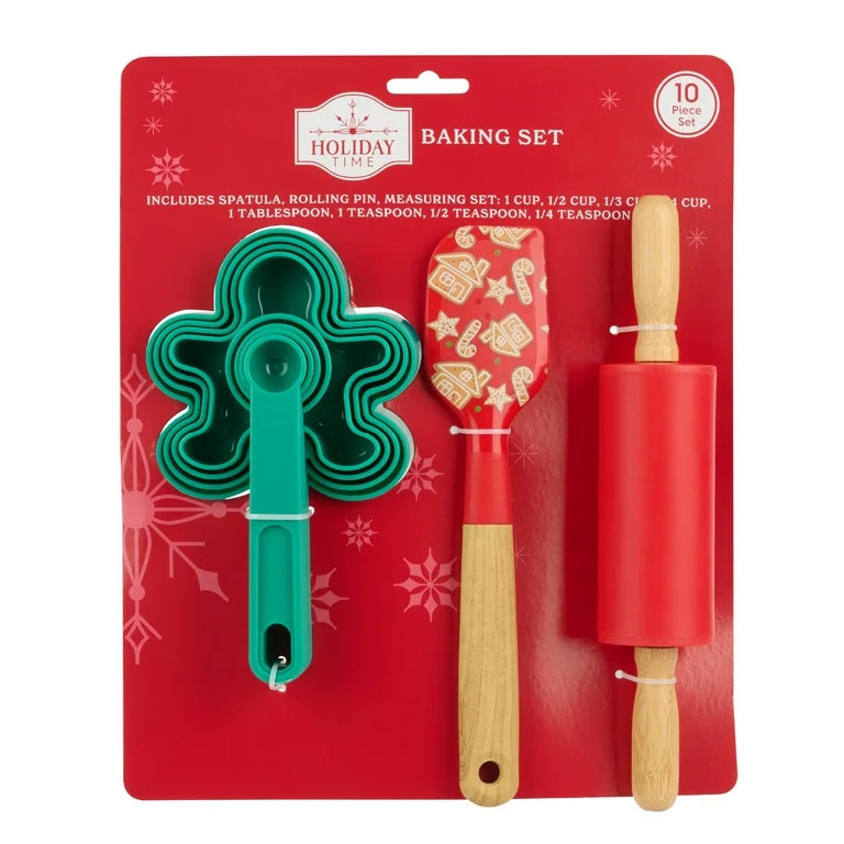 Holiday Time 10-Piece Baking Set. Red, Green | Walmart (US)